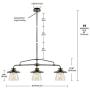Nate 3-Light Pendant, Oil Rubbed Bronze, Clear Glass Shades,64845