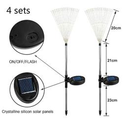 Outdoor Solar Garden Decorative Lights- Christmas decorations,105 LED Powered Wires String Landscape Light-DIY Flowers Fireworks Trees for Walkway Patio Lawn Backyard, Party Decor 4 Pack (Multi-Color)