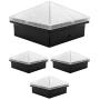 Davinci Pyramid Solar Post Cap Lights - Outdoor Lighting for 4x4 Wooden and Vinyl Posts - Bright Warm White LEDs - Slate Black (4 Pack)