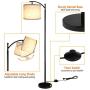 Rottogoon Floor Lamp for Living Room, LED Standing Lamp with 2 Lamp Shades for Bedroom, 9W LED Bulb Included