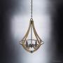 Luxury Farmhouse Chandelier, Medium Size: 24''H x 18.25''W, with Rustic Style Elements, Wood Grain Metal with Antique Black Finish, UQL2962 from The Swansea Collection by Urban Ambiance