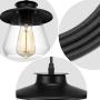 Industrial Pendant Light with Plug in Cord,Black Hanging Lamp with Clear Glass Shade for Office Kitchen Island Dining Room(1 Light)