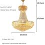 KALRI Modern Luxury Crystal Chandelier Ceiling Light with 12 Lights Gold Finish Classic Crystal Balls Raindrop Pendant Lamp for Living Room Dining Room Hallway Stairway Bedroom, H27.6 x W23.6