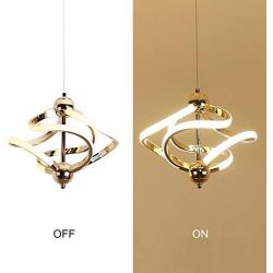 LED Pendant Light, Ceiling Light Fixture, Adjustable Pendant, AC85-265V Warm White Light, 20W Metal Ceiling Pendant Light Hung Light Painting Lamp Fixture for Living Room Bedroom Dinning Room (Gold)