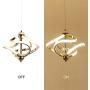 LED Pendant Light, Ceiling Light Fixture, Adjustable Pendant, AC85-265V Warm White Light, 20W Metal Ceiling Pendant Light Hung Light Painting Lamp Fixture for Living Room Bedroom Dinning Room (Gold)