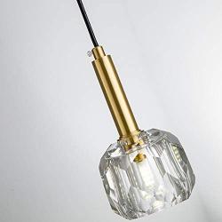 NC Lighting 1-Light Modern Angular Glass Crystal Pendant Light Gold Decorative Mini Metal Ceiling Light Fixtures for Kitchen Island Bedroom Dining Room Bar