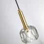 NC Lighting 1-Light Modern Angular Glass Crystal Pendant Light Gold Decorative Mini Metal Ceiling Light Fixtures for Kitchen Island Bedroom Dining Room Bar
