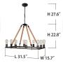 10 Lights W31.5 Rectangle Vintage Rope Barn Chandelier Kitchen Rustic Wagon Wheel Pendant Farmhouse Island Chandeliers Ceiling Light Fixture for Dining Living Room Cafe Hallways Entryway