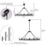 7Pandas 12-Light Kitchen Island Lighting, 40'' Industrial Dining Room Light Fixtures for Farmhouse, Kitchen Island Bar, Living Room, Bronze