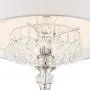 Lindy Modern Floor Lamp Polished Nickel Silver Organza White Linen Double Drum Shade Crystal Dangle for Living Room Reading Bedroom Office - Possini Euro Design