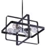 VILUXY Contemporary Geometric Pendant Light Fixture with Black Shade for Dining Room, Bedroom, Living Room Kitchen Island, Foyer 4-Light