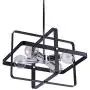 VILUXY Contemporary Geometric Pendant Light Fixture with Black Shade for Dining Room, Bedroom, Living Room Kitchen Island, Foyer 4-Light