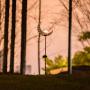 Homeimpro Garden Solar Lights Pathway Outdoor Moon Crackle Glass Globe Stake Metal Lights,Waterproof Warm White LED for Lawn,Patio or Courtyard (Bronze)