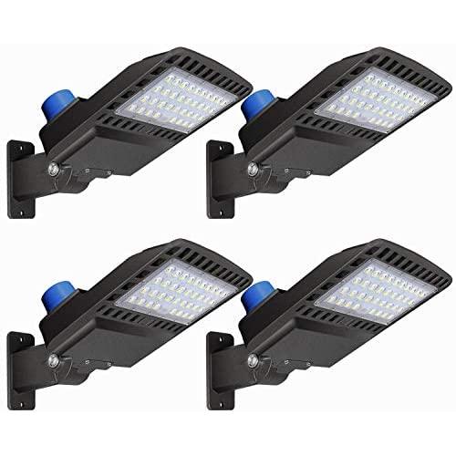 LED Parking Lot Lights 150W - 4 Pack Adjustable with Photocell Slip Fitter LED Parking Lot Lighting 19500lm 5000K