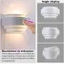 Bjour Modern Wall Sconces Plug in Up Down Wall Sconce White Bedroom Wall Lamp Metal Shade Wall Mounted Lamps with 6FT Plug in Cord for Bedroom Living Room Hallway, Warm White, 7W