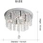 AIGU 4-Light Crystal Light Fixture, Modern Flush Mount Ceiling Light 11.8 Inches Diameter for Hallway, Livingroom,Bedroom, Kitchen(Bulbs not Included)