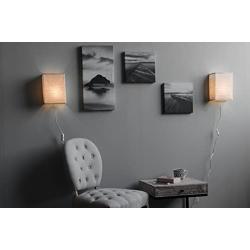 Wallniture Asian Wall Lamp with Toggle Switch, Living Room Decor Rice Paper Lamp Shade with Light Bulbs, Cream Set of 2