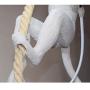 IJ INJUICY Monkey Pendant Light, Resin Hanging Lamp, Hemp Rope Ceiling Light Fitting for Kitchen, Bedroom, Living Dining Room, Corridor, Restaurant, Bar (White)