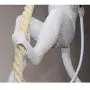 IJ INJUICY Monkey Pendant Light, Resin Hanging Lamp, Hemp Rope Ceiling Light Fitting for Kitchen, Bedroom, Living Dining Room, Corridor, Restaurant, Bar (White)