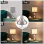 Small Touch Bedside Lamp Nightstand Lamp for Bedroom Set of 2, Kakanuo Grey Touch Lamp Table Lamp, 3 Way Dimmable Desk Lamp with Lampshade for Bedroom, Living Room and Office (LED Bulbs Included)