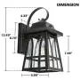 Outdoor Wall Lantern with Dusk to Dawn Sensor, Matte Black Exterior Wall Sconce, Outdoor Porch Light Fixture with LED Bulb, Anti-Rust Waterproof Wall Mount Lamp for Entryway, Garage, Front Door