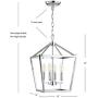 JONATHAN Y JYL7436C Pagoda Lantern Dimmable Adjustable Metal LED Pendant, Classic, Traditional for Dining, Living Room, Kitchen, 12& 4-Bulb, Chrome