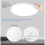 15.8'' Dimmable LED Flush Mount Ceiling Light Low Profile 24W 3000K-4000K-5000K 3 Color Temperature Selectable - White Ultra Thin Modern Surface Mount Ceiling Lamp for Residential, ETL FCC Listed