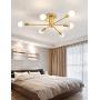 APBEAMLighting Gold Sputnik Chandelier Modern Pendant Lighting Flush Mount Ceiling Light Fixture Dimmable for Living Room Kitchen Dining Room 6 Lights