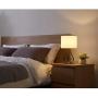 SOTTAE Black Hollowed Out Base Modern Livingroom Bedroom Bedside Table Lamp, Desk Lamp with White Fabric Shade