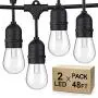 2-Pack Dimmable LED Outdoor String Lights, 48FT Shatterproof Patio Lights, Linkable Hanging Lights with Vintage Edison Bulbs, IP65 Waterproof Commercial Lights String for Backyard, Garden, Porch, Deck 2-Pack Dimmable LED Outdoor String Lights, 48FT Shatterproof Patio Lights, Linkable Hanging Lights with Vintage Edison Bulbs, IP65 Waterproof Commercial Lights String for Backyard, Garden, Porch, Deck