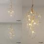 LAKIQ Modern Crystal Chandelier Light Gold Metal Twig Hanging Pendant Lighting Fixture Teardrop-Shaped Modern Linear Crystal Chandelier Elegant Style for Dining Table Living Room Kitchen (4 Lights)