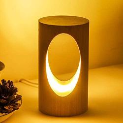 LONRISWAY LED Wood Desk Lamp, Bedroom Bedside Night Light, Dimmable Led Lighting, Creative Home Decor Table lamp, Unique House warmging Gift