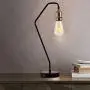 Indoor Table Lamp Black & Matt Silver E26 Socket Reading Desk Light Fixture for Living Room Bedroom