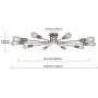 TULUCE 10 Light Sputnik Chandelier Brushed Nickel Ceiling Light Semi Flush Mount Light Ceiling Lamp for Kitchen Dining Room Living Room Foyer