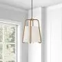 Henn&Hart PD0072 Modern 1-Light Contemporary Style Brass with White Fabric Shade for, Kitchen, Dining, Living Room Pendant, One Size