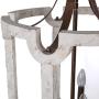 LOG BARN Farmhouse Chandelier, 5-Light Wood Chandelier for Kitchen Island, Dining Room, Weathered White Wood, 16.5’’W x 19’’H