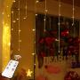JMEXSUSS 200 LED Icicle Lights with Remote Control, 8 Modes Waterproof Icicle Christmas Lights, Indoor Outdoor Icicle Lights Warm White for Xmas Roof Wedding Party Wedding Holiday Decorations