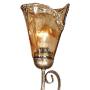 Amber Scroll Golden Bronze Silver Large Chandelier 35 1/2'' Wide Rustic Art Glass 9-Light Fixture for Dining Room House Foyer Kitchen Island Entryway Bedroom Living Room - Franklin Iron Works