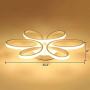 Modern Ceiling Light Fixture, CraftThink Flush Mount 35.5'' Wide Silicon Gel Twist Semi Flush Light Nordic Style LED Ceiling Fixture for Living Room Bedroom Office, Warm Light Source