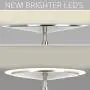 Kira Home Horizon 70'' Modern LED Torchiere Floor Lamp (36W, 250W eq.), Glass Diffuser, Dimmable, Timer and Wall Switch Compatible, Adjustable Head, 3000k Warm White Light, Brushed Nickel Finish