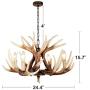 EFFORTINC Vintage Style Resin Deer Horn Antler Chandeliers,4 Lights(Bulbs Not Included)