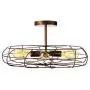 Semi Flush Mount Ceiling Light - BAYCHEER Vintage Pendant Lights Industrial Chandelier Black Metal Cage Hanging Fixture with 5 E26 Bulb Base for Hallway,Restaurant,Warehouse,Barn,Living Room,Rust