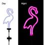 [Set of 2] Flamingo Solar Garden Stake Lights, Outdoor Solar Pathway Light for Lawn Patio Yard Walkway, Neon Pink Lighting (29.5'' Height)