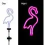 [Set of 2] Flamingo Solar Garden Stake Lights, Outdoor Solar Pathway Light for Lawn Patio Yard Walkway, Neon Pink Lighting (29.5'' Height)