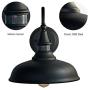 MOTINI Outdoor Barn Light with Motion Sensor Classic Wall Lighting OBB Steel,Wall Sconce Dome on a Gooseneck 12.5''x16.75''