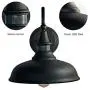 MOTINI Outdoor Barn Light with Motion Sensor Classic Wall Lighting OBB Steel,Wall Sconce Dome on a Gooseneck 12.5''x16.75''