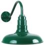 The Topanga Gooseneck Barn Light | Old Gas Station Style Steel Dome on a Gooseneck | Barn Lighting and Farmhouse Lighting | Made in America | Modern Farmhouse Light (16'' Gooseneck, Green)