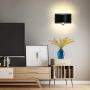 Temgin Motion Sensor Wall Sconce Lighting LED 7W Wall Lights 3000K Indoor Wall Lamp Black Aluminum Modern Design for Living Room Bedroom Hallway Wall Décor Warm White
