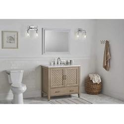 Effimero Chrome Bathroom Vanity 2 Light Fixture - Modern Over Mirror Lighting with Clear Glass Shades