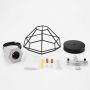 LBTSMUK Black Cage Pendant Lighting with Metal Shade Modern Concrete Ceiling Hanging Light for Kitchen Island Cafe Loft Counter Dining Room Bar Spiral Staircase
